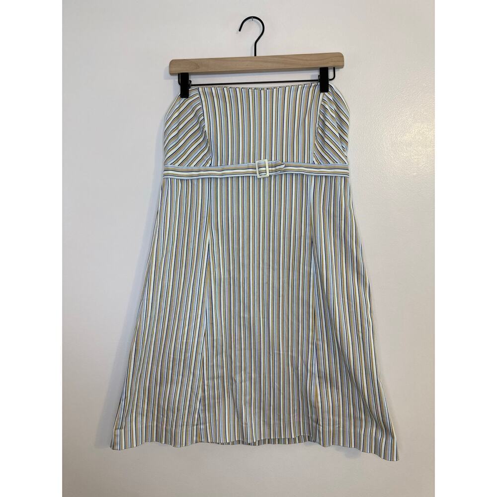 Y2K Vintage Pop Princess Strapless Babydoll Striped Stretch Mini Dress Size 10